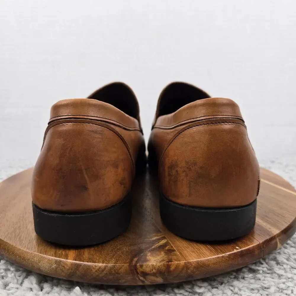 Allen Edmonds Mens 12EEE Wide Georgetown Brown Leather Casual Daily Penny Loafer